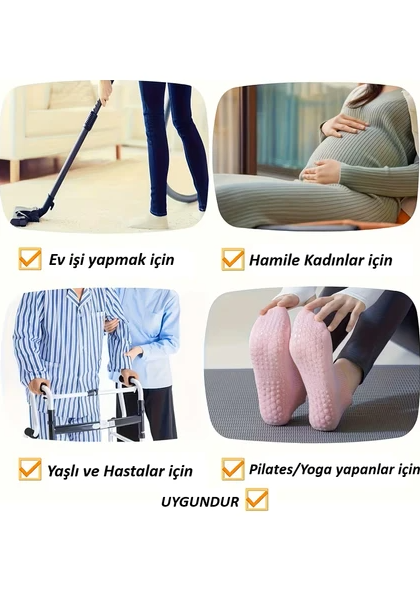 3Çift Kaydırmaz Taban Pilates Çorabı