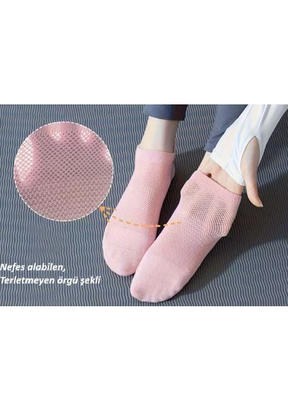 3Çift Kaydırmaz Taban Pilates Çorabı